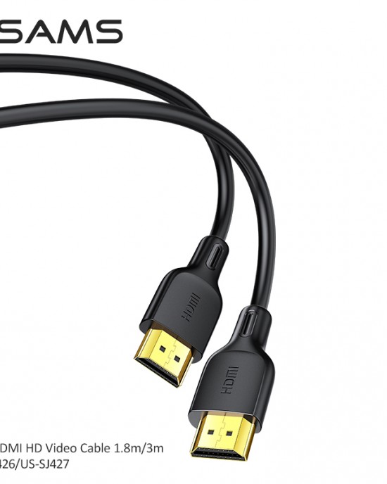 USAMS U49 HDMI HD Video Cable 1 8m PVC 4K Cable 2 0 HD Video Audio Cable for TV Computer USAMS U49 HDMI HD Video Cable 1 8m PVC 4K Cable 2 0 HD Video Audio Cable for TV Computer