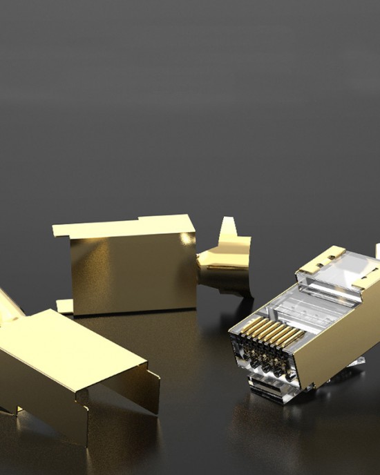 AMPCOM AMPCOM Seven Types of Crystal Head Pure Copper Shielded Network Cable Connector CAT7 Gigabit Network Cable Connector AMPCOM AMPCOM Seven Types of Crystal Head Pure Copper Shielded Network Cable Connector CAT7 Gigabit Network Cable Connector