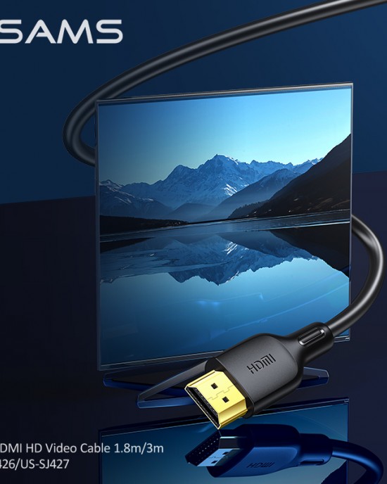 USAMS U49 HDMI HD Video Cable 1 8m PVC 4K Cable 2 0 HD Video Audio Cable for TV Computer USAMS U49 HDMI HD Video Cable 1 8m PVC 4K Cable 2 0 HD Video Audio Cable for TV Computer