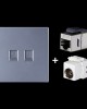 CAT 6 Shielded Pass through Network Module Dual Ports Panel Shielded Pass through TV Socket Grey CAT 6 Shielded Pass through Network Module Dual Ports Panel Shielded Pass through TV Socket Grey