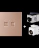 CAT 6 Shielded Pass through Network Module Dual Ports Panel Shielded Pass through TV Socket Gold CAT 6 Shielded Pass through Network Module Dual Ports Panel Shielded Pass through TV Socket Gold