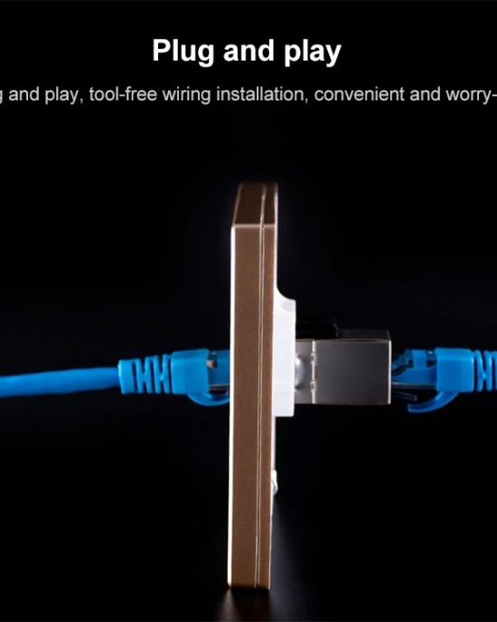 CAT 6 Shielded Pass through Network Module Dual Ports Panel Shielded Pass through TV Socket Gold CAT 6 Shielded Pass through Network Module Dual Ports Panel Shielded Pass through TV Socket Gold