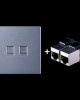 CAT 6 Shielded Pass through Network Module Dual Ports Panel Shielded Pass through Grey CAT 6 Shielded Pass through Network Module Dual Ports Panel Shielded Pass through Grey