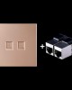 CAT 6 Shielded Pass through Network Module Dual Ports Panel Shielded Pass through Gold CAT 6 Shielded Pass through Network Module Dual Ports Panel Shielded Pass through Gold