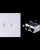 CAT 6 Shielded Pass through Network Module Dual Ports Panel Shielded Pass through White CAT 6 Shielded Pass through Network Module Dual Ports Panel Shielded Pass through White