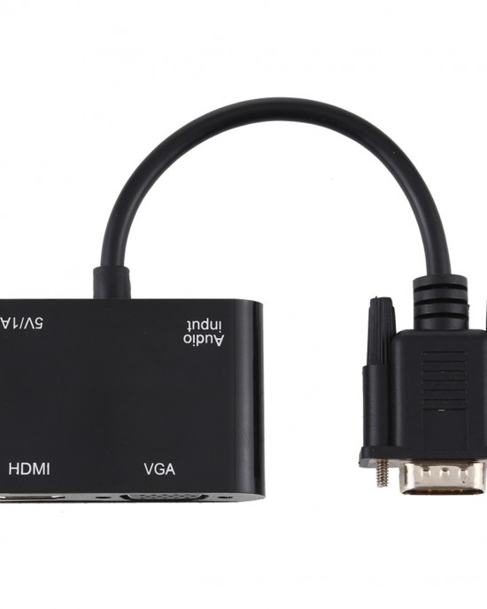 2 in 1 VGA to HDMI VGA 15 Pin HDTV Adapter Converter with Audio 2 in 1 VGA to HDMI VGA 15 Pin HDTV Adapter Converter with Audio
