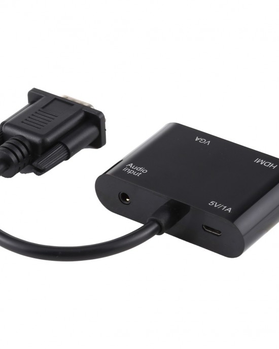 2 in 1 VGA to HDMI VGA 15 Pin HDTV Adapter Converter with Audio 2 in 1 VGA to HDMI VGA 15 Pin HDTV Adapter Converter with Audio