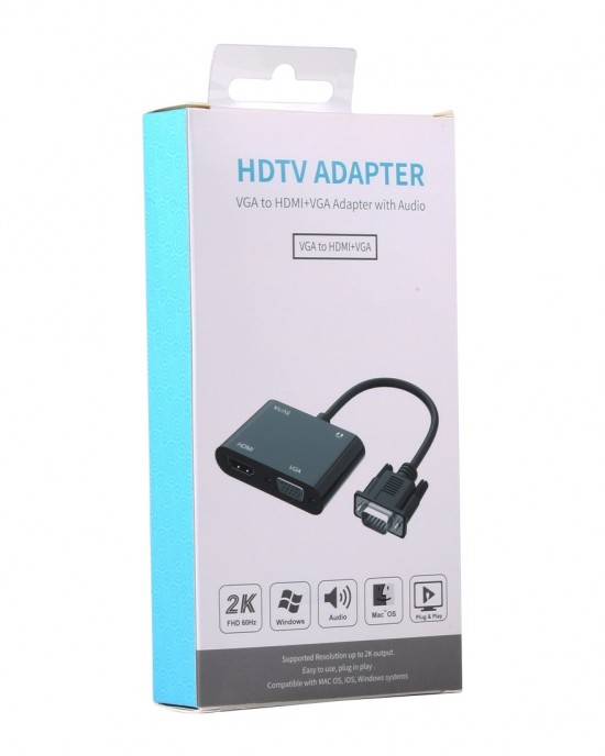 2 in 1 VGA to HDMI VGA 15 Pin HDTV Adapter Converter with Audio 2 in 1 VGA to HDMI VGA 15 Pin HDTV Adapter Converter with Audio