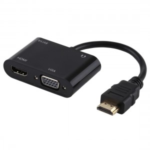 2 in 1 HOMI to HDMI   VGA 15 Pin HDTV Adapter Converter with Audio