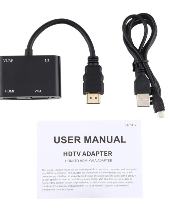 2 in 1 HOMI to HDMI VGA 15 Pin HDTV Adapter Converter with Audio 2 in 1 HOMI to HDMI VGA 15 Pin HDTV Adapter Converter with Audio