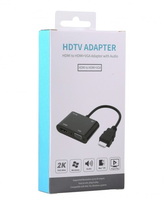 2 in 1 HOMI to HDMI VGA 15 Pin HDTV Adapter Converter with Audio 2 in 1 HOMI to HDMI VGA 15 Pin HDTV Adapter Converter with Audio