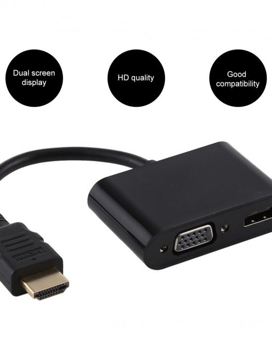 2 in 1 HOMI to HDMI VGA 15 Pin HDTV Adapter Converter with Audio 2 in 1 HOMI to HDMI VGA 15 Pin HDTV Adapter Converter with Audio