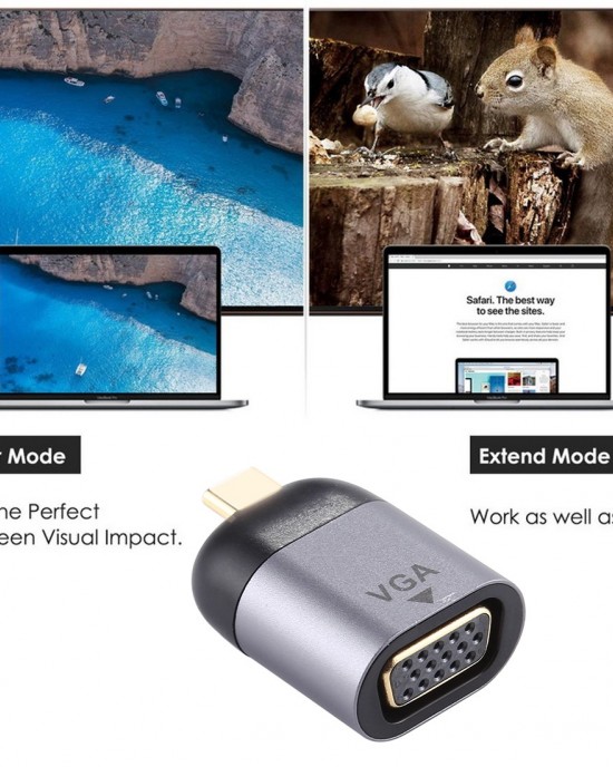 Type C Male To VGA DB15P Female Adapter Type C Male To VGA DB15P Female Adapter
