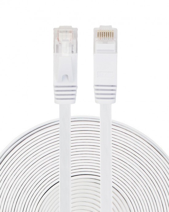 20m CAT6 Ultra thin Flat Ethernet Network LAN Cable Patch Lead RJ45 White 20m CAT6 Ultra thin Flat Ethernet Network LAN Cable Patch Lead RJ45 White