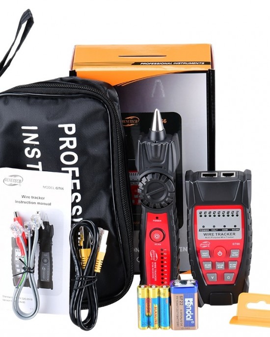 BENETECH GT66 RJ11 RJ45 Multifunctional Cable Tester Line Finder Net Cable Detector BENETECH GT66 RJ11 RJ45 Multifunctional Cable Tester Line Finder Net Cable Detector