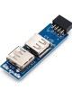 9 Pin PC Motherboard to 2 x USB 2 0 Female Converter for Dongle Wireless Mouse Receiver 9 Pin PC Motherboard to 2 x USB 2 0 Female Converter for Dongle Wireless Mouse Receiver