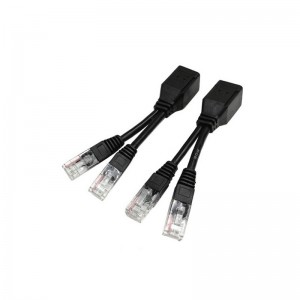 2 Sets RJ45 Network Signal Splitter Upoe Separation Cable  Style  U  01 4 Crystal Heads