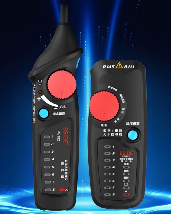 BSIDE FWT82 Analog And Digital Dual Mode Anti Interference Intelligent Line Finder Network Cable Tracker BSIDE FWT82 Analog And Digital Dual Mode Anti Interference Intelligent Line Finder Network Cable Tracker