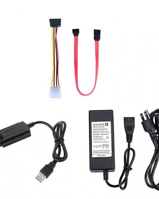 YP009 Three Purpose USB to IDE SATA Easy Drive Cable Hard Disk Drive Data Cable with Power Supply US Plug Set YP009 Three Purpose USB to IDE SATA Easy Drive Cable Hard Disk Drive Data Cable with Power Supply US Plug Set