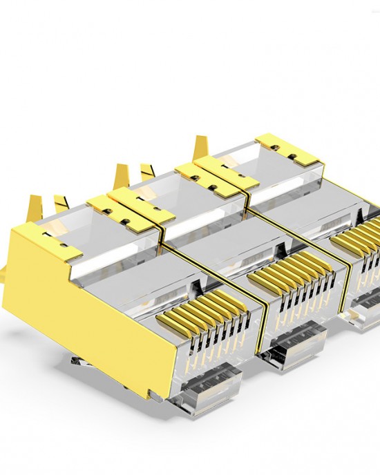 AMPCOM AMPCOM Seven Types of Crystal Head Pure Copper Shielded Network Cable Connector CAT7 Gigabit Network Cable Connector AMPCOM AMPCOM Seven Types of Crystal Head Pure Copper Shielded Network Cable Connector CAT7 Gigabit Network Cable Connector