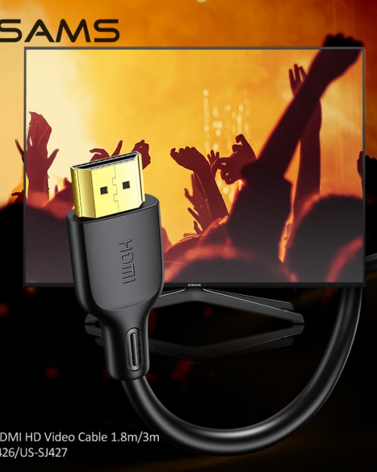 USAMS U49 HDMI HD Video Cable 1 8m PVC 4K Cable 2 0 HD Video Audio Cable for TV Computer USAMS U49 HDMI HD Video Cable 1 8m PVC 4K Cable 2 0 HD Video Audio Cable for TV Computer
